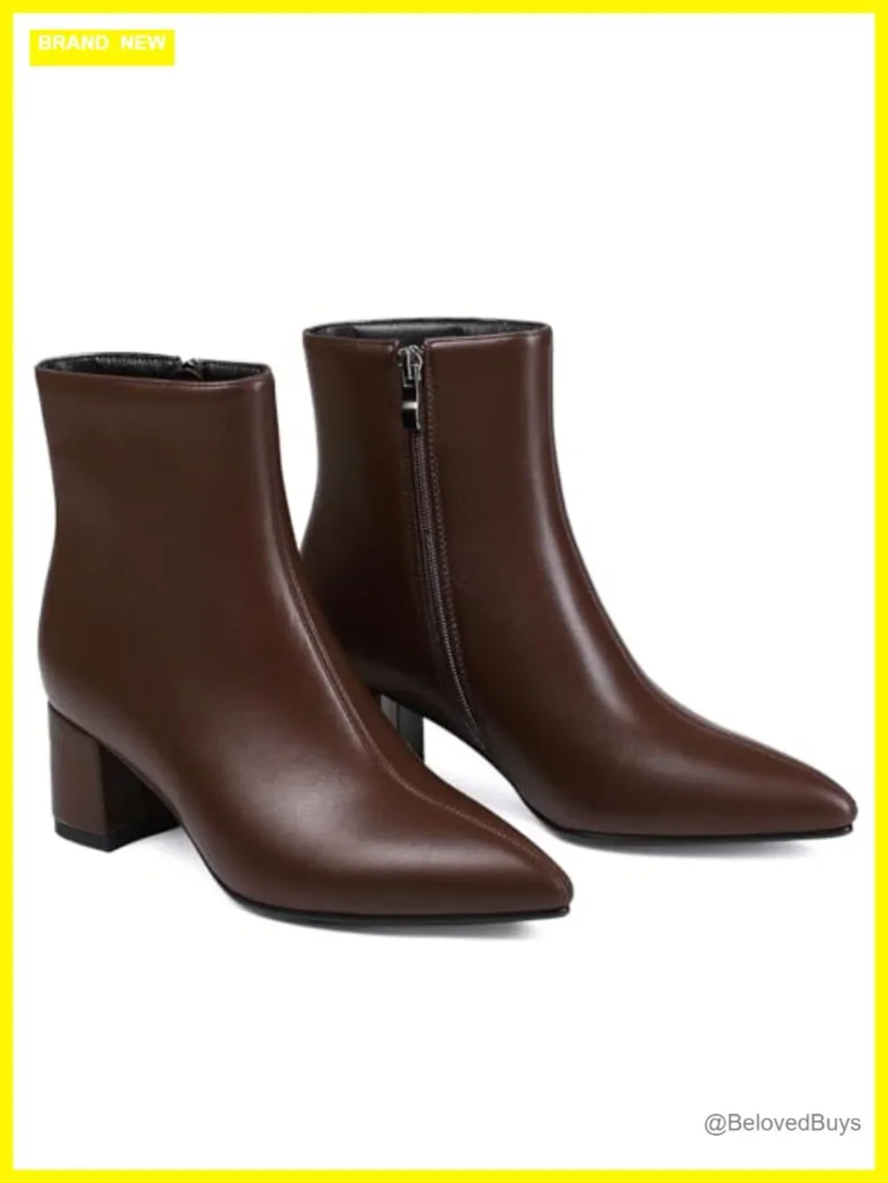 Women's Ankle Boots Pointed Toe Chunky Block Heel Short Booties